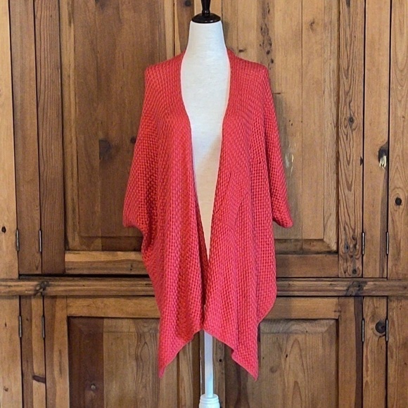H.P 🧚‍♂️CORAL ONE SIZE KNITTED CARDIGAN/ WRAP/ KIMONO - Picture 14 of 16